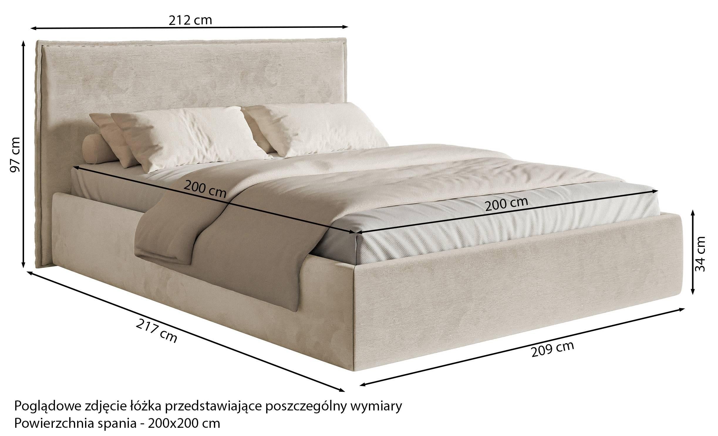 NADUVI Collection Bedframe Esmay velvet 200 x 200 cm