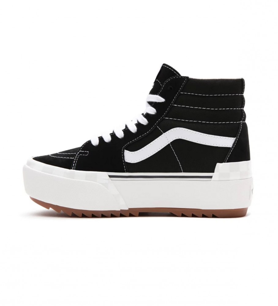 Tênis Vans Sk8-Hi Stacked em camurça preta e lona