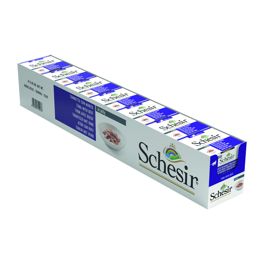 Schesir - Kattenvoer in Gelei - 85 Gram - rund, tonijn