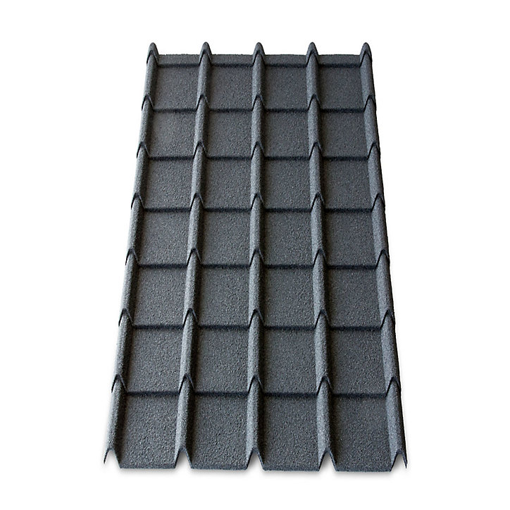 Plaque métal Easy-tuile Linéa 113 x 86 cm anthracite (vendue à la plaque)