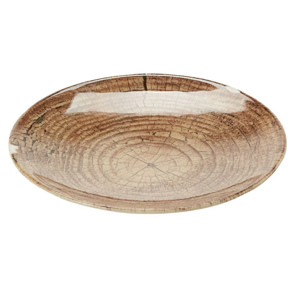 Assiette à dessert en faïence imitation bois Ø20 cm