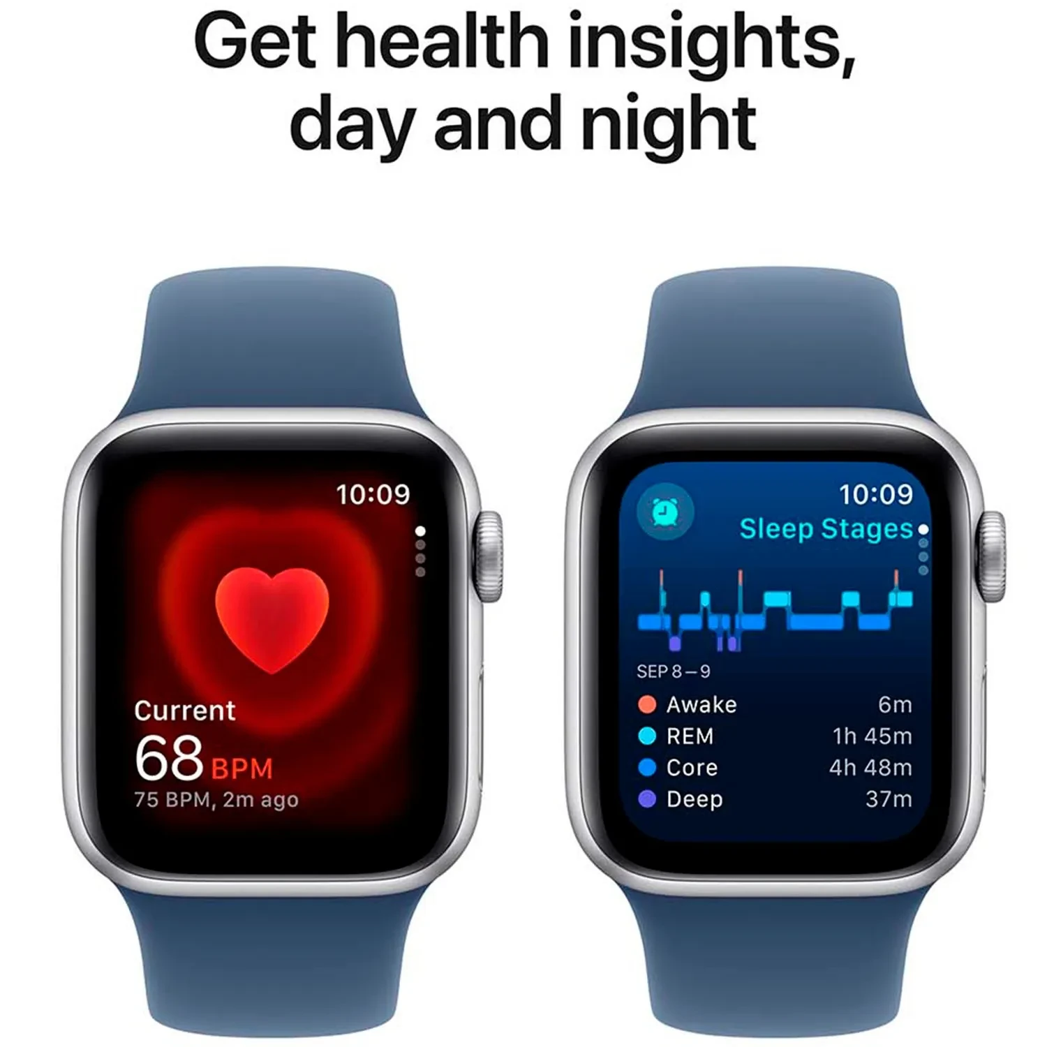 Apple Watch SE GPS 44mm Silver Aluminium Sport Band S/M MXEQ3