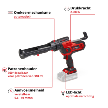 Einhell 18V kitpistool TE-SG 18/10 LI (zonder accu)
