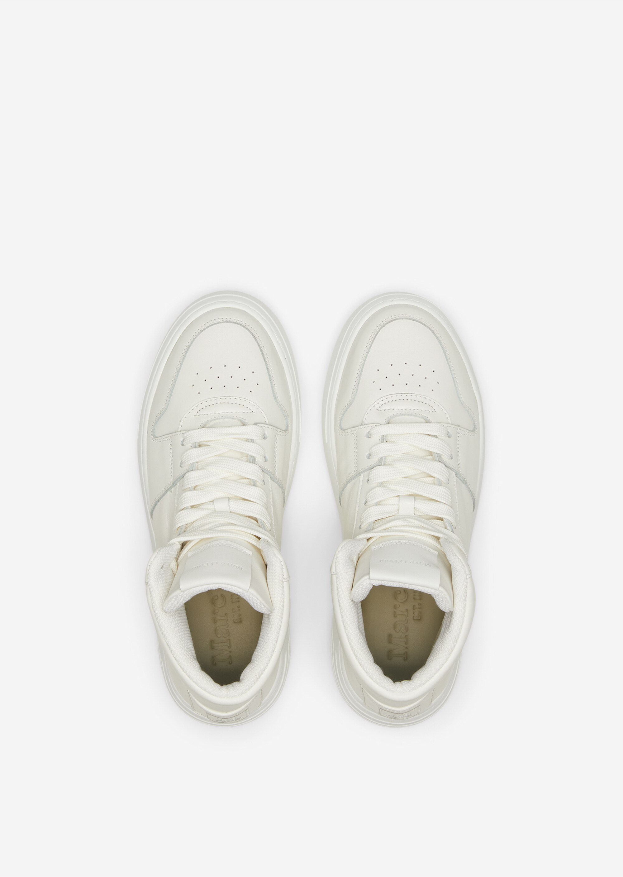 High-Top Plateau-Sneaker aus edlem Kalbleder