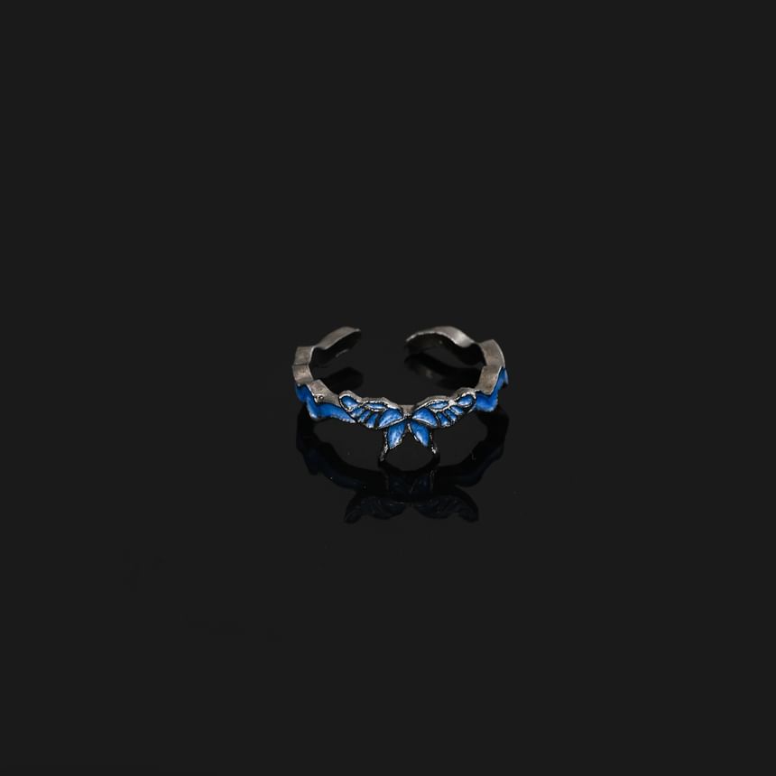 Lilafey - Open ring met vlinderglazuur