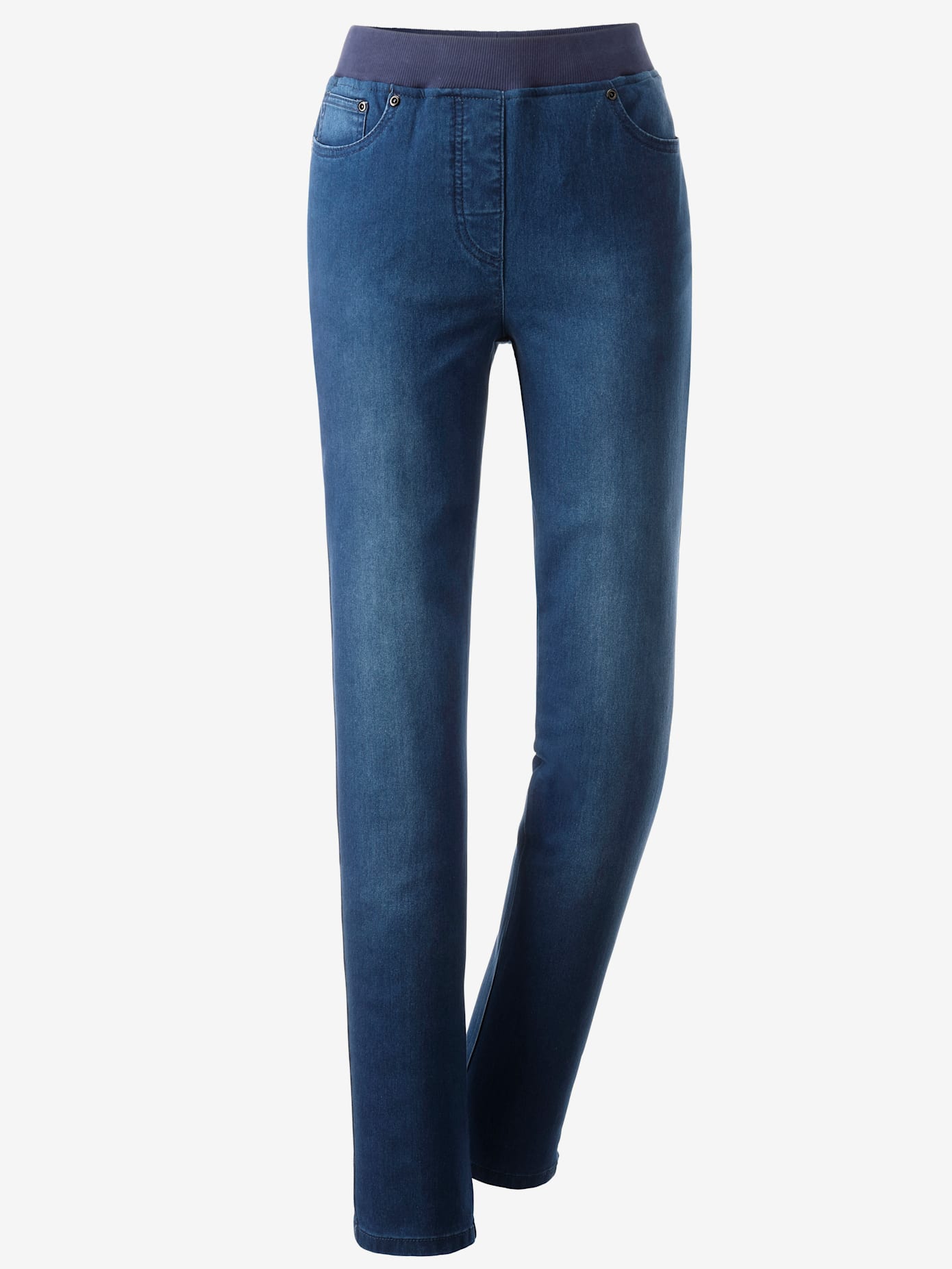 Jean femme confortable avec ceinture élastique