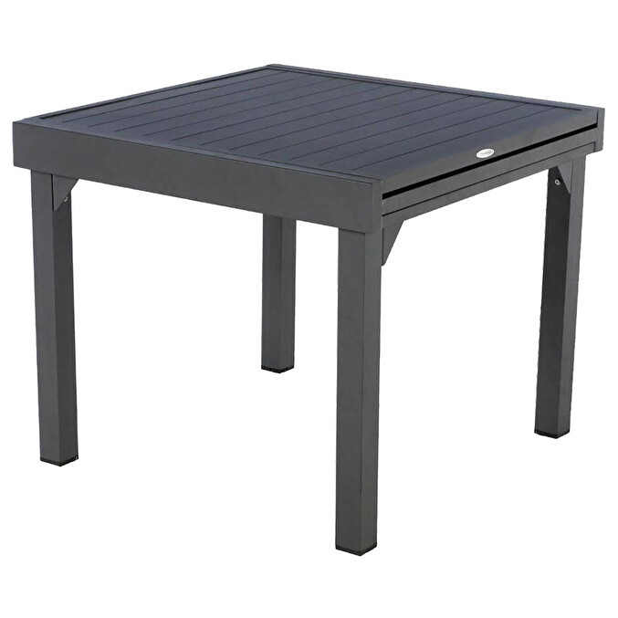 Ensemble table de jardin extensible + 8 fauteuils PIAZZA Graphite