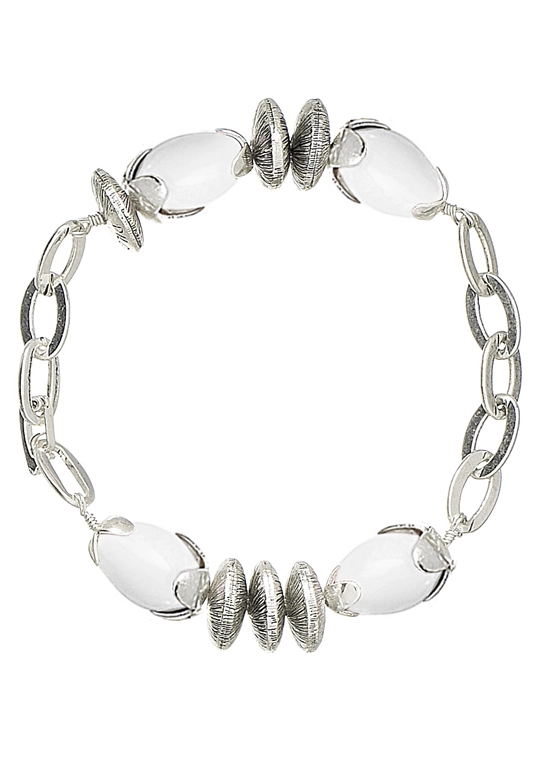 Pilgrim Damenarmband :birds white/silver 490012