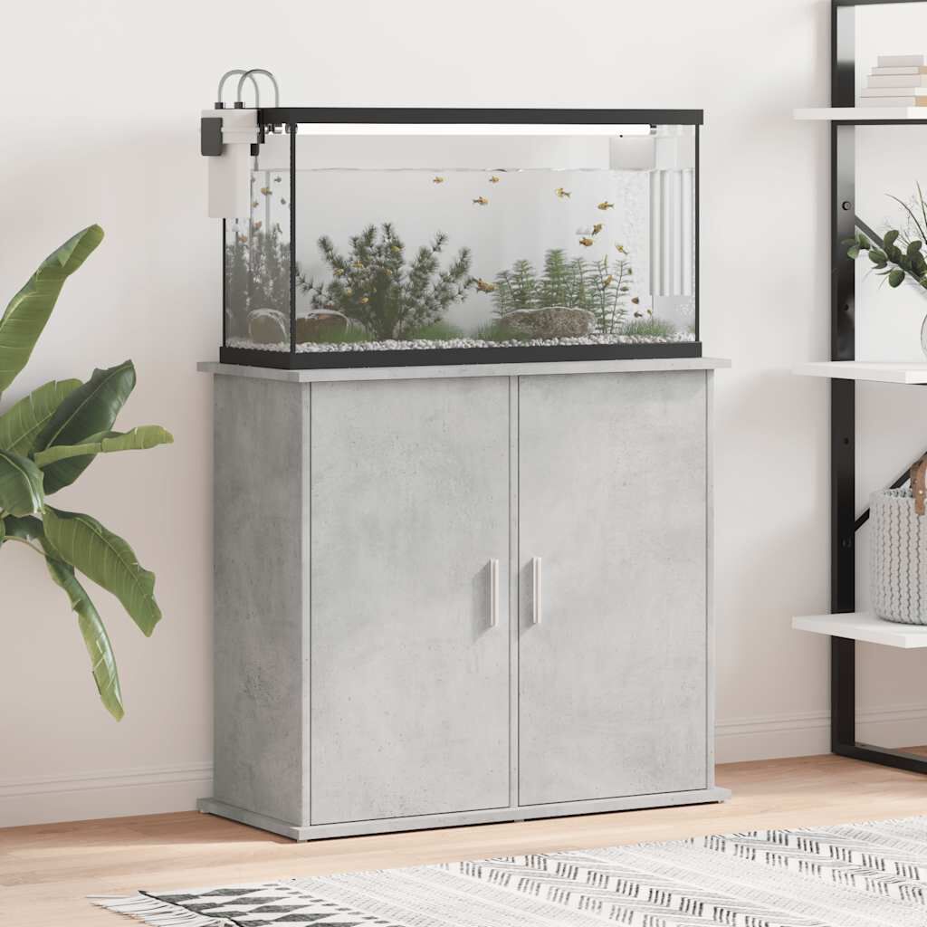 vidaXL Aquariumkast betongrijs 81x36x73 cm