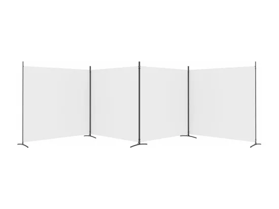 Cloison de séparation 4 panneaux Blanc 698x180 cm Tissu