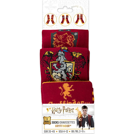 Harry Potter Gryffindor strømpesæt m. 3 par - børn
