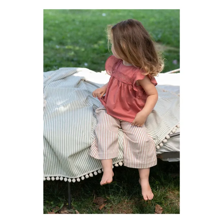 Zhoe & Tobiah Pantalon Rayé Bébé | Rouge brique