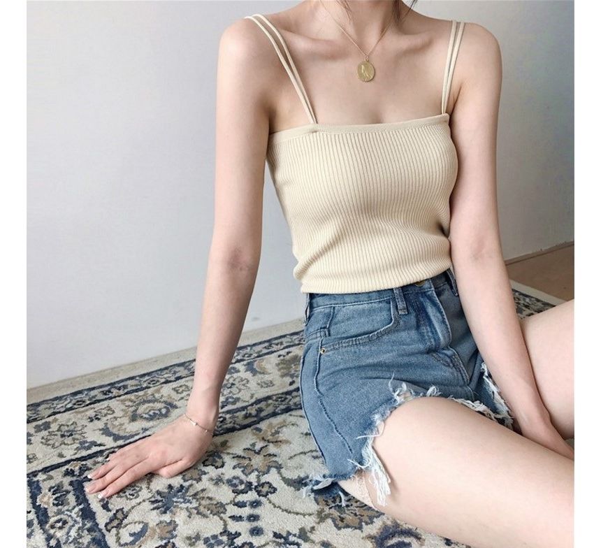 Onipixiy - Gebreide crop top met vierkante hals