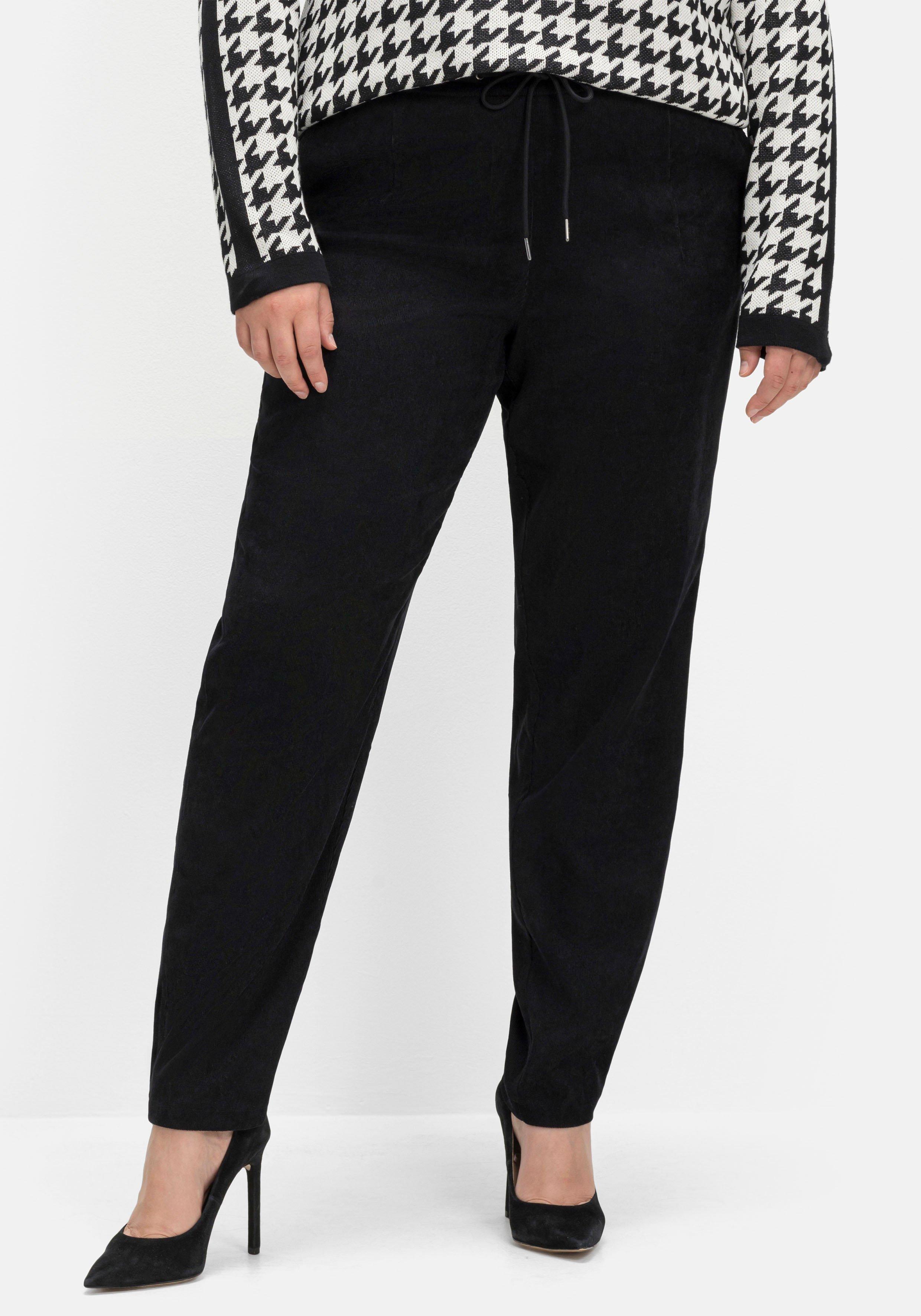 Joggpants in Cordoptik, schmale Beinform