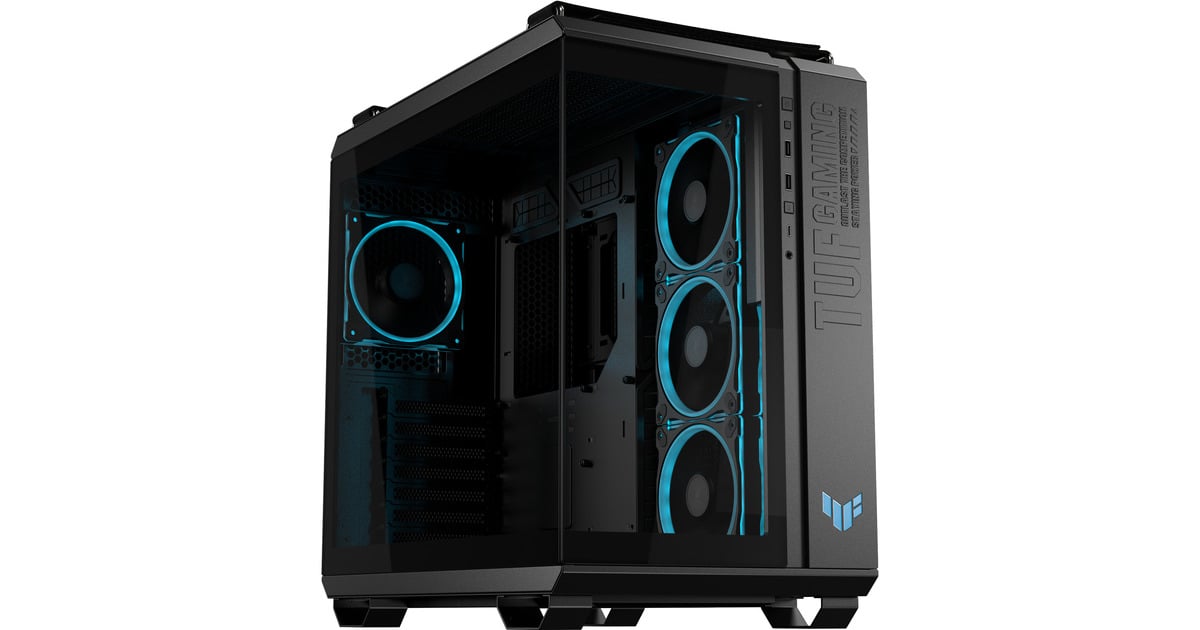 ASUSTUF Gaming GT502 Horizon ARGB midi tower behuizing  (Zwart | 3x USB-A | 1x USB-C | Tempered Glass)