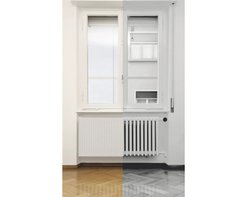 Rotheigner vervangingsradiator type EKE (21) 4-weg (zijmontage) 554 x 400 mm wit met montagebeugels
