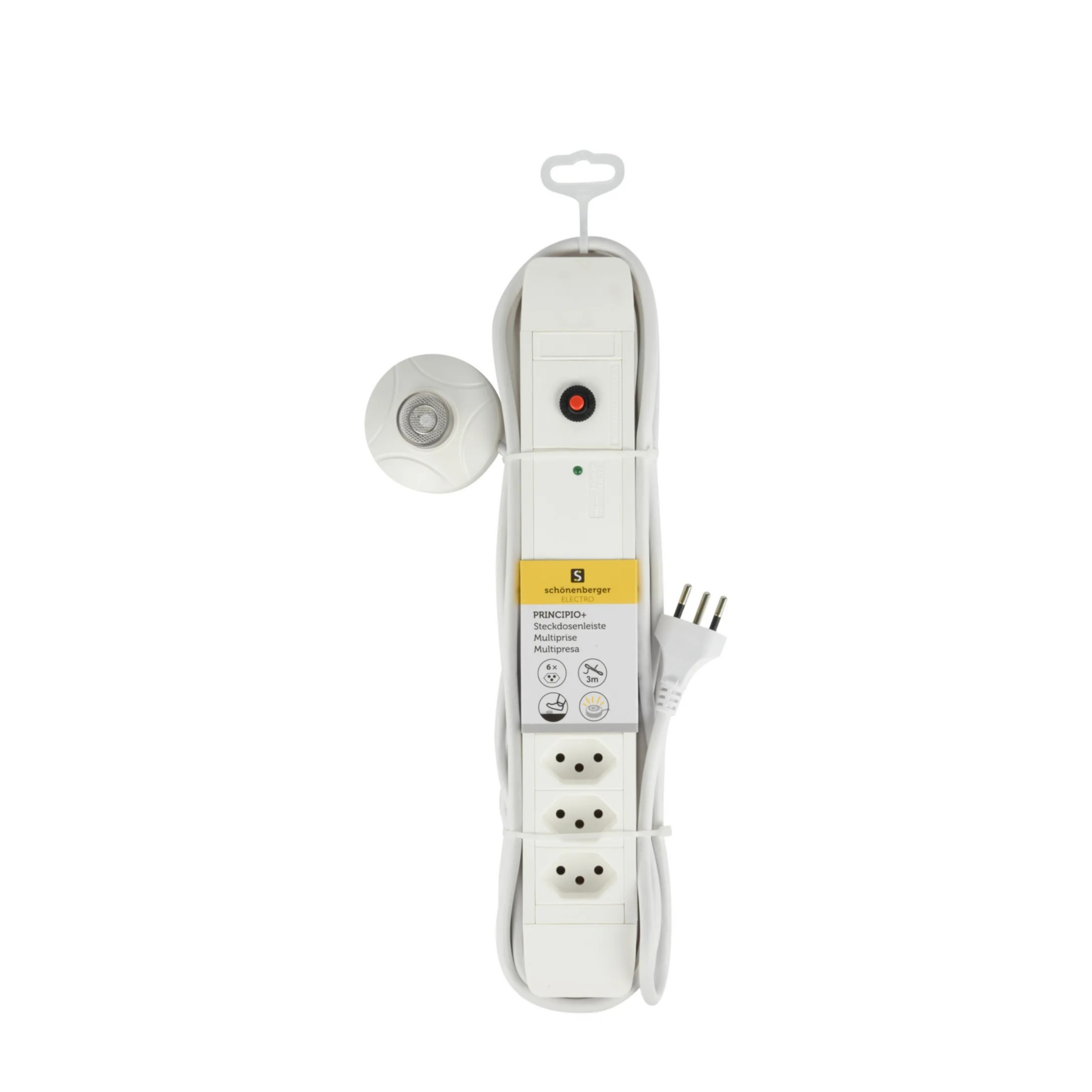 (3m) T13 Principio 6-fach Steckdosenleiste mit externem Schalter (85.803.6WS) - Weiss