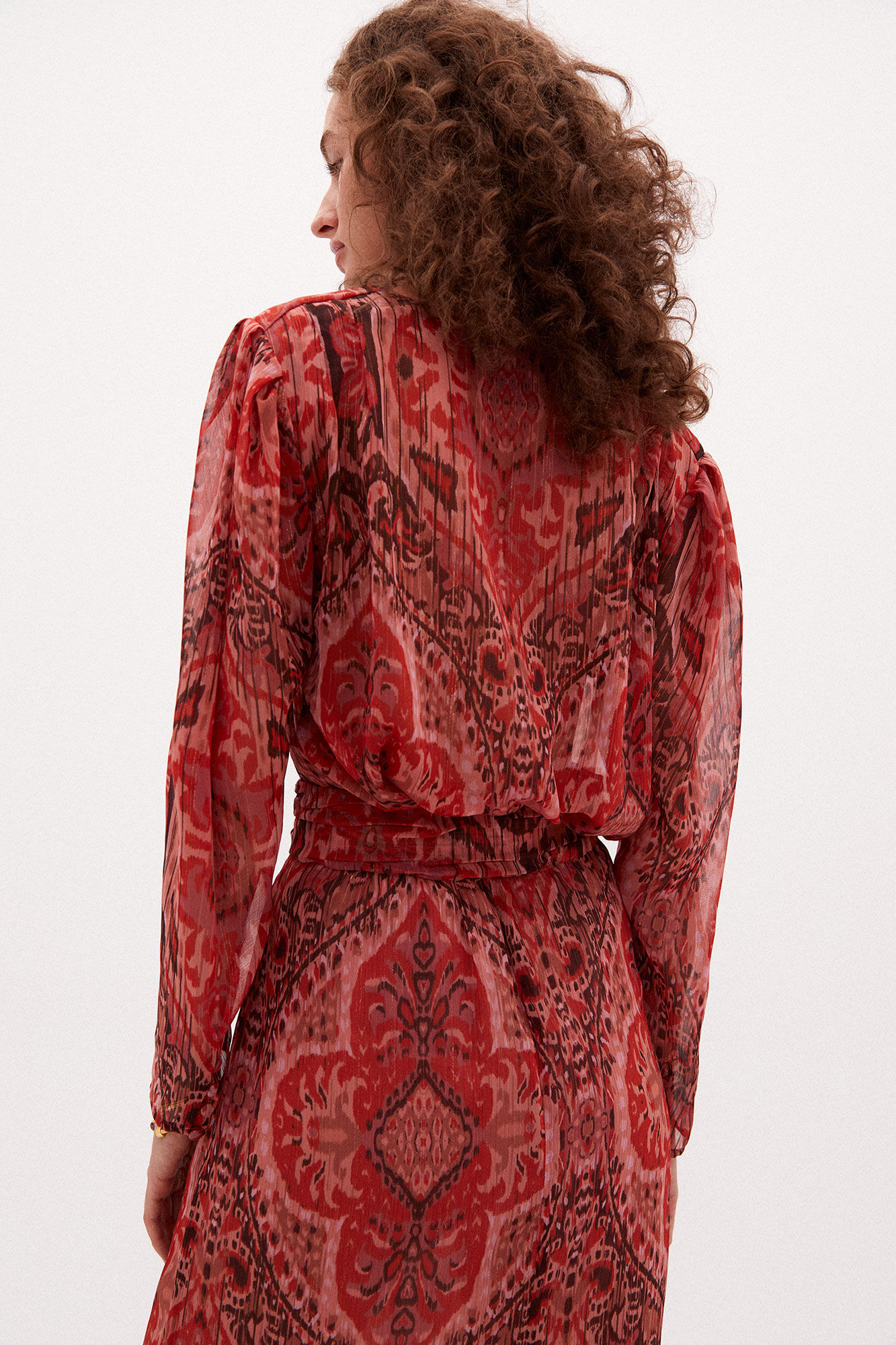 Blusa Paula estampada com fio metálico - Vários modelos