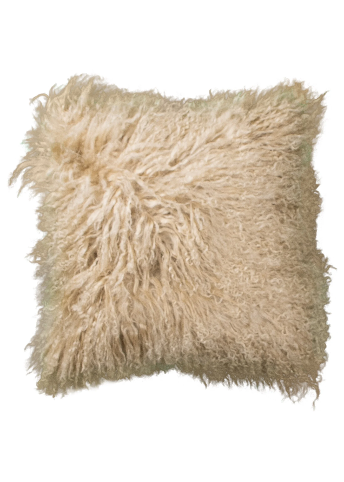 Kussen Tibetaans Schapenvacht 45x45 cm Camel
