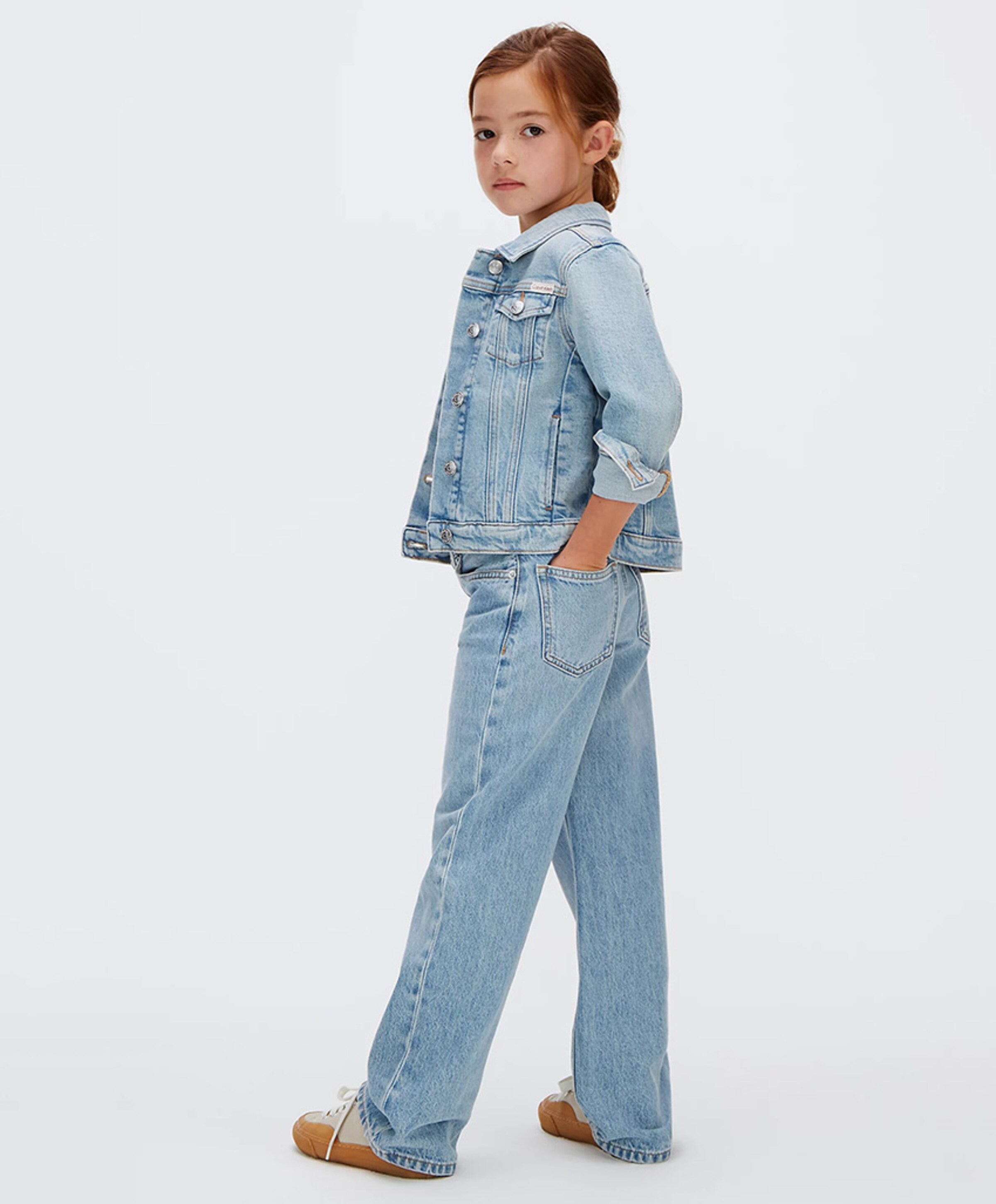 Calvin Klein HR WIDE LEG DANTE WASH meisjes jeans blauw
