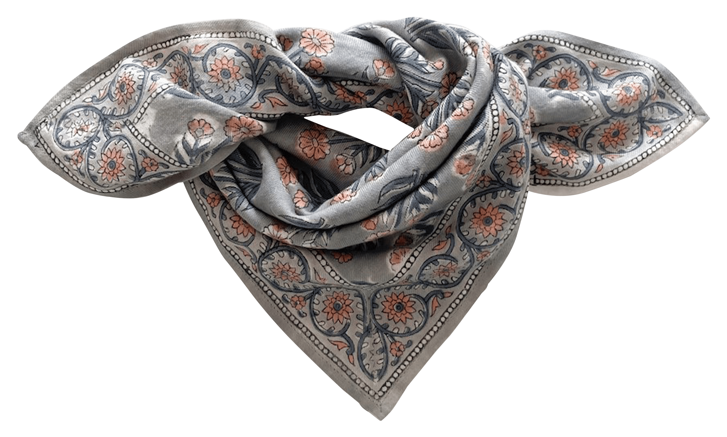 MANIKA - Foulard en coton imprimé | Bleu