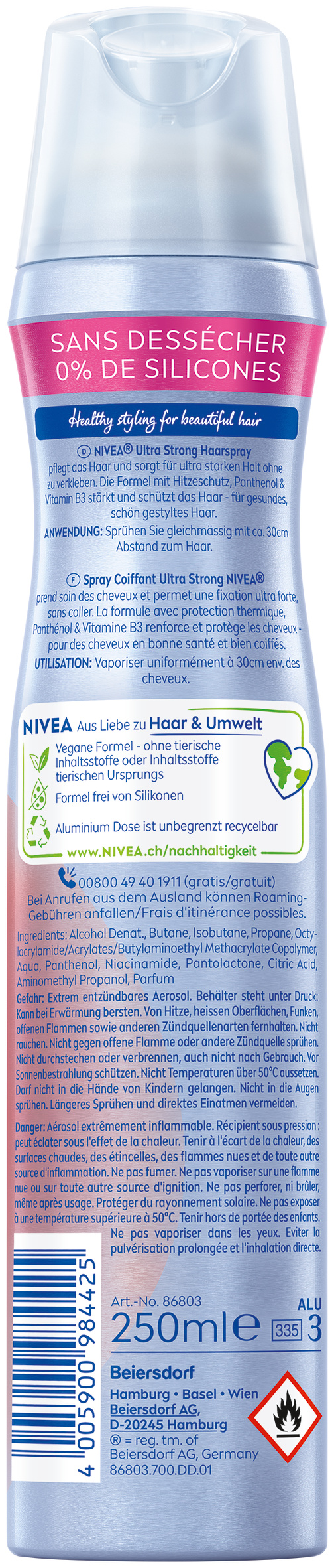 Nivea Haarspray Aeros Ultra Strong Aeros Spr 250 ml