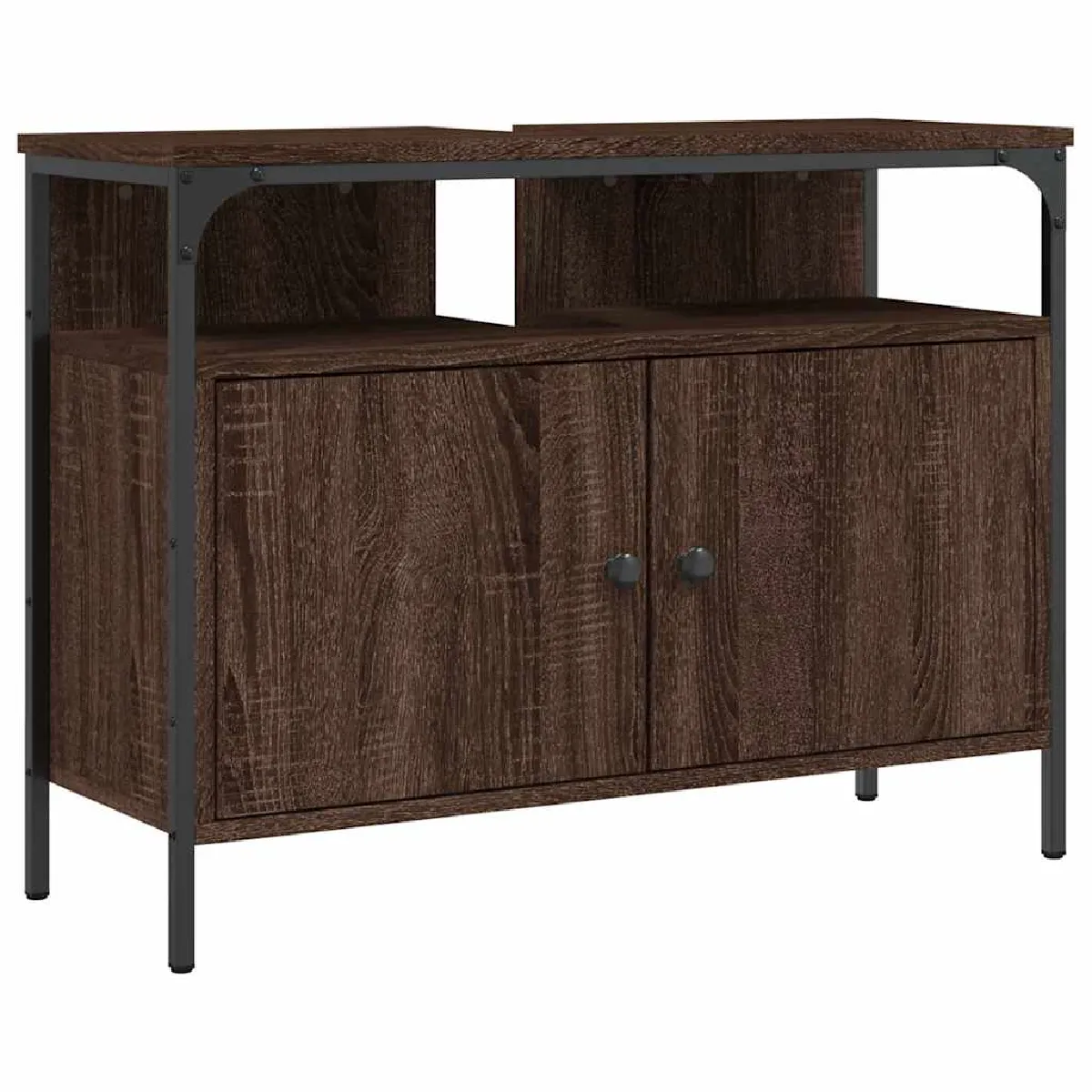 VIDAXL Armoire lavabo chêne marron