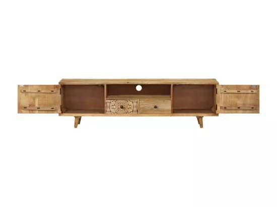 Meuble TV 140x30x40 cm Bois de manguier massif