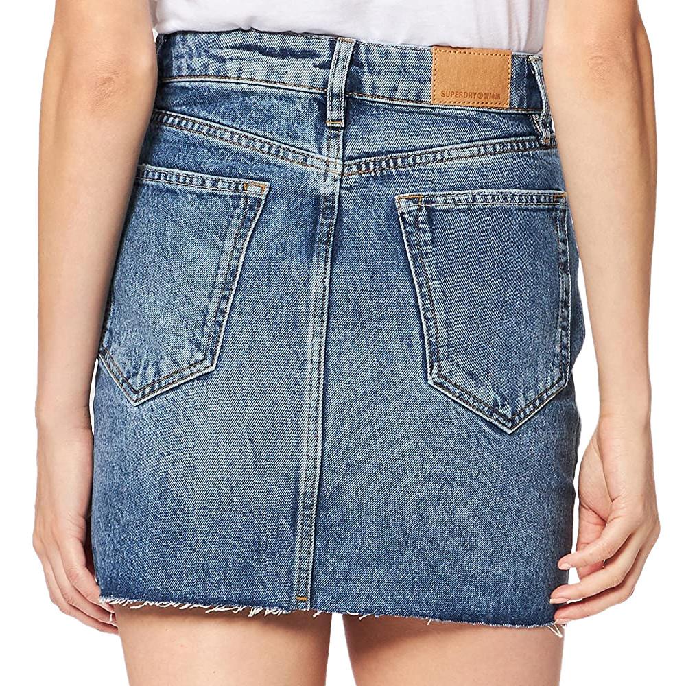 Superdry Jupe en Jean Bleu Femme Superdry Mini Skirt