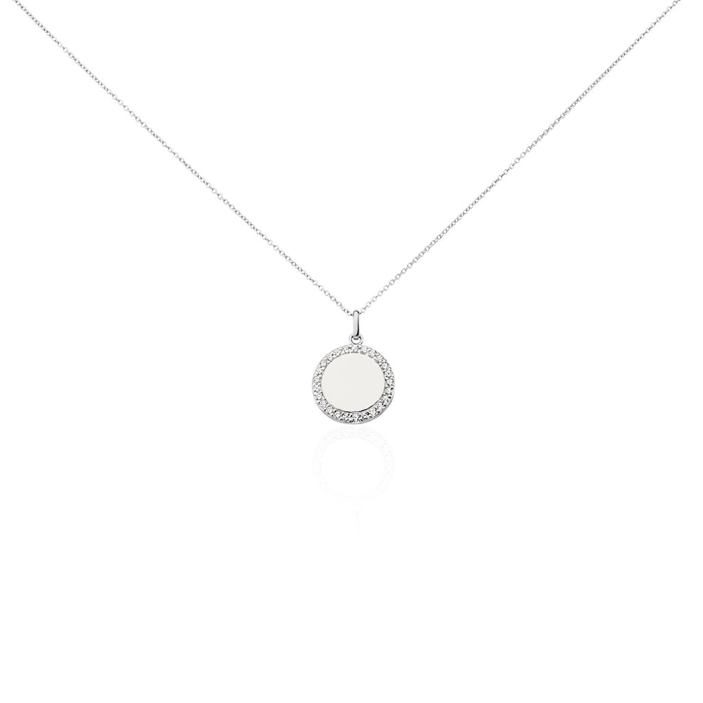 Collier Corazon1 Argent Blanc Oxyde De Zirconium