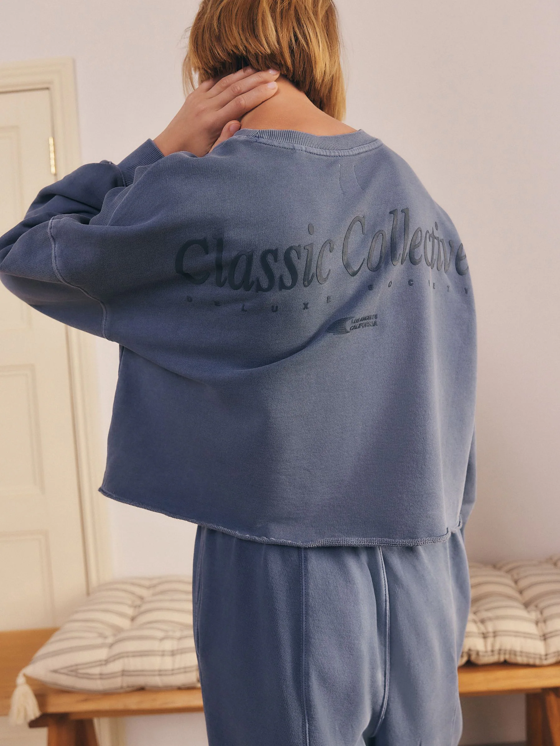 Blauw - Cropped sweatshirt