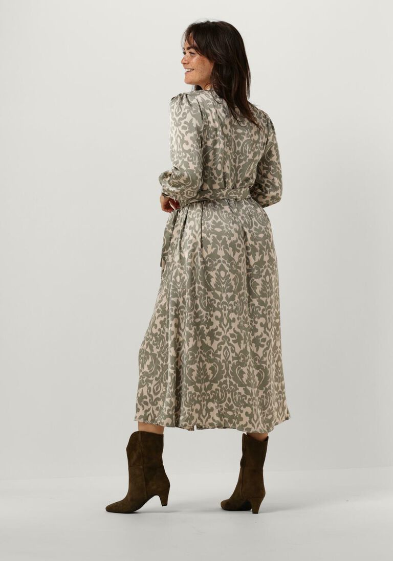 NEO NOIR groene neo noir midi jurk cilian flower blur dress