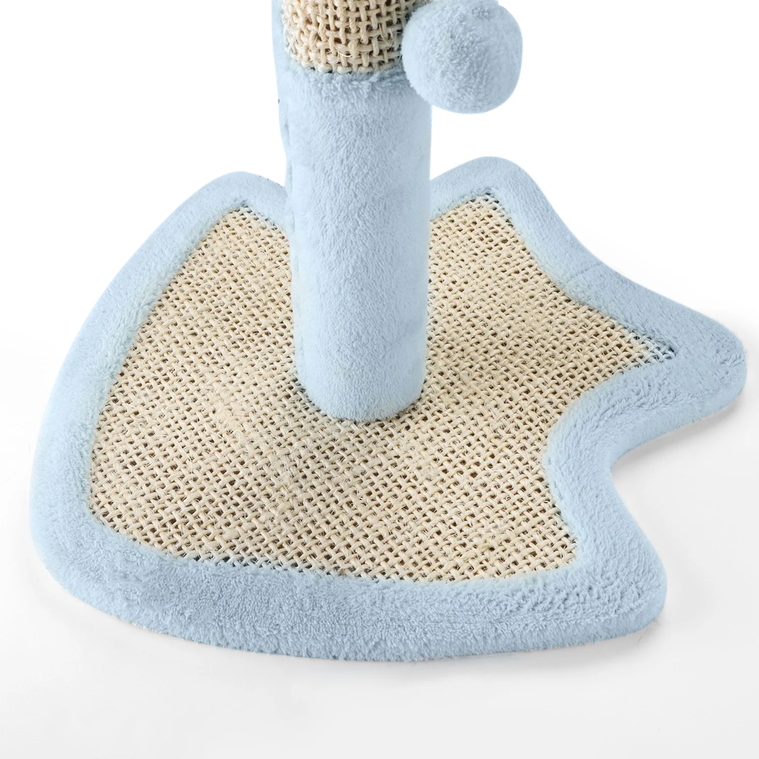 Arranhador de sisal para gatos Nobleza com brinquedo. Azul, 33,5 x 33,5 x 38 cm