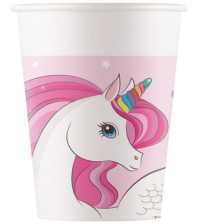 Decorata Party Pappbecher - 8er-Pack - 200 ml - Unicorn Rainbow