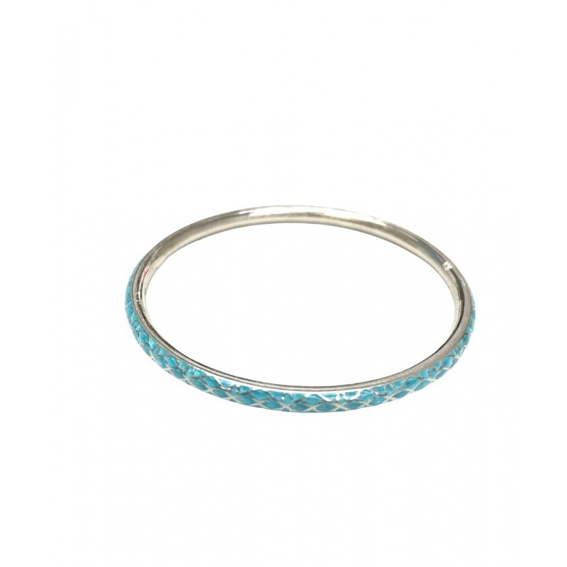 Bracelet argent et émail artisanal