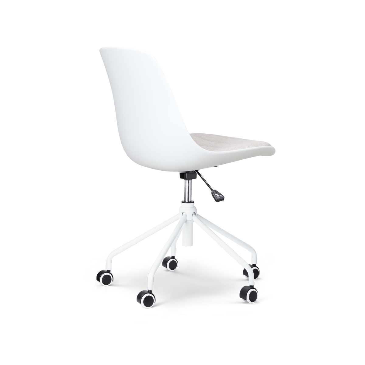 Nolon Nout-Liv Bureaustoel Wit - Beige Kussen - Wit Onderstel