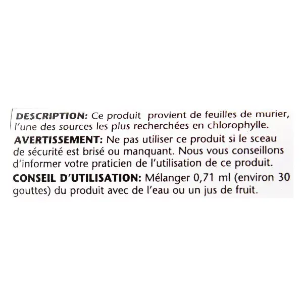 Solaray Chlorophylle 20 x Liquide 59ml