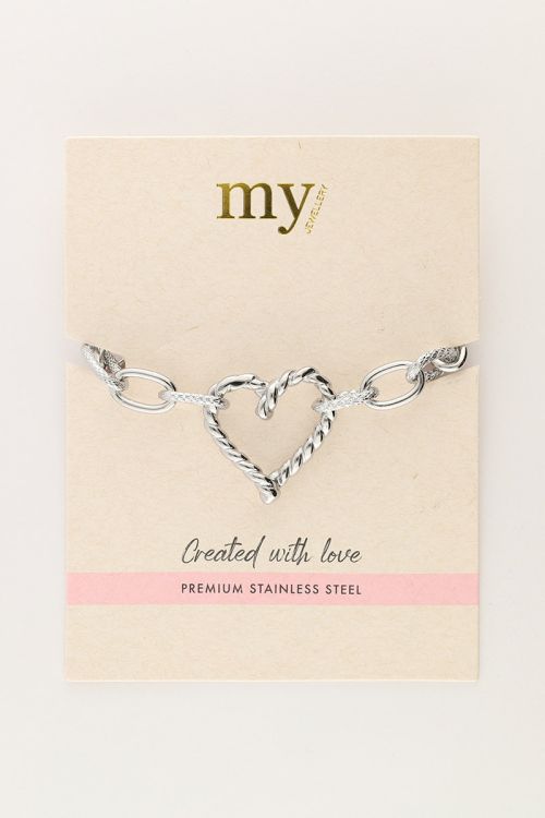 Iconic armband met twist en hartje
