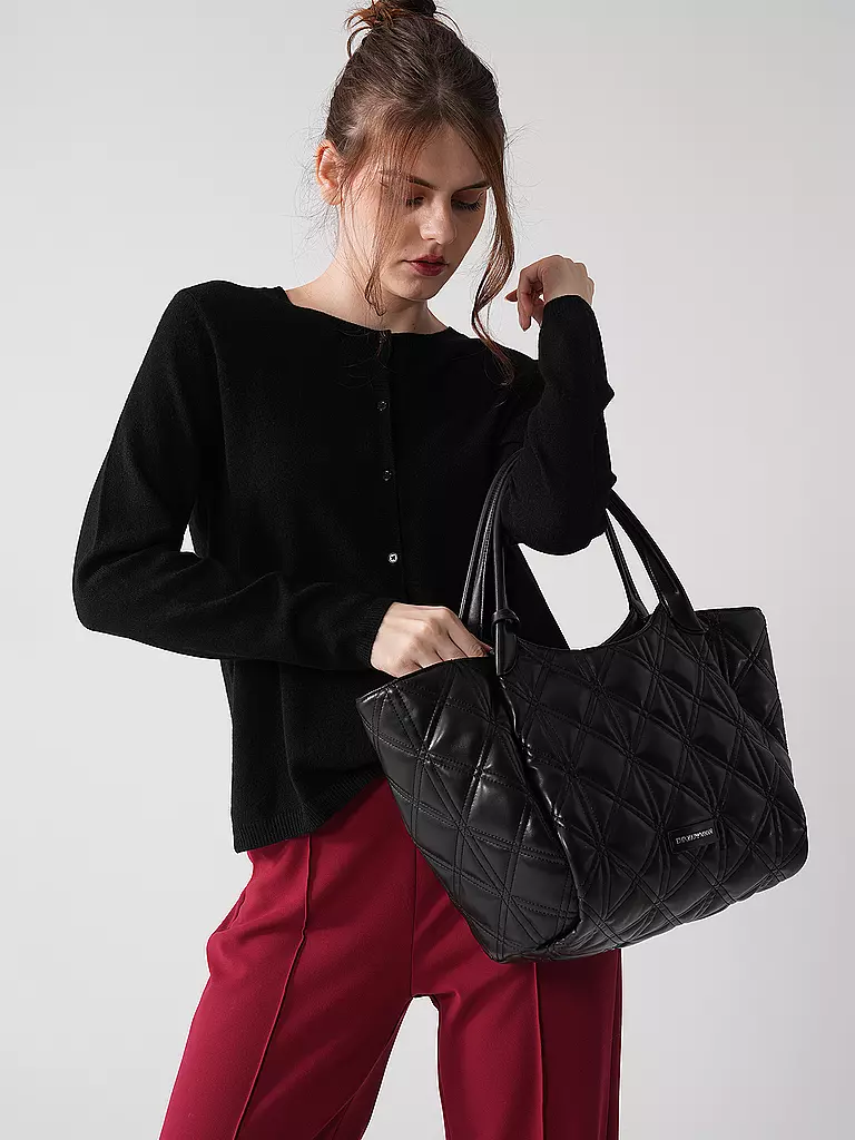 EMPORIO ARMANI Ledertasche - Shopper SHOPPING M schwarz
