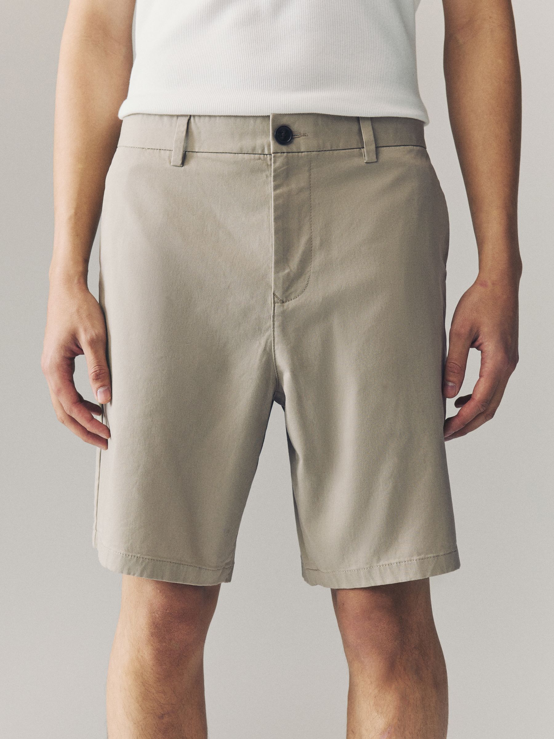 Neutraal - Slim Fit - Set van 3 chinoshorts met stretch