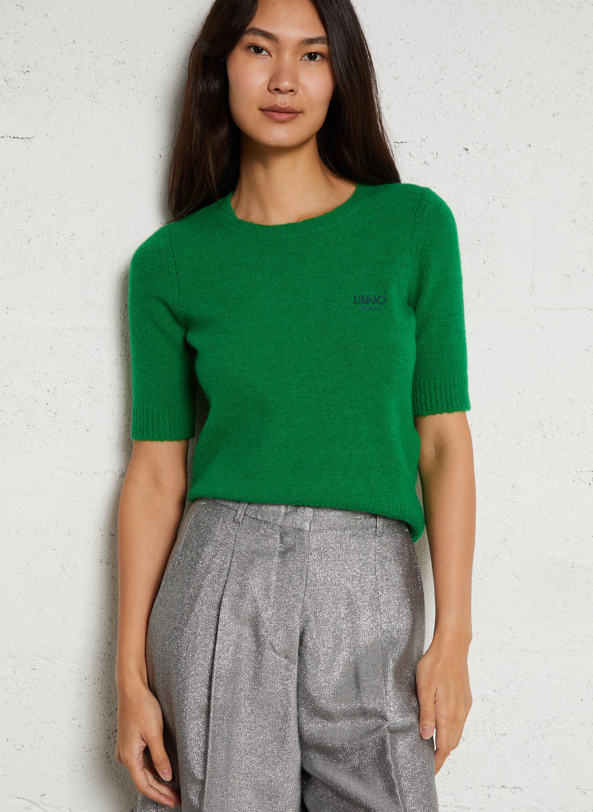 Pull droit col rond | Vert