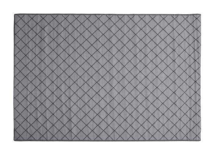 Plasttæppe 180 x 265 cm - grå/sort