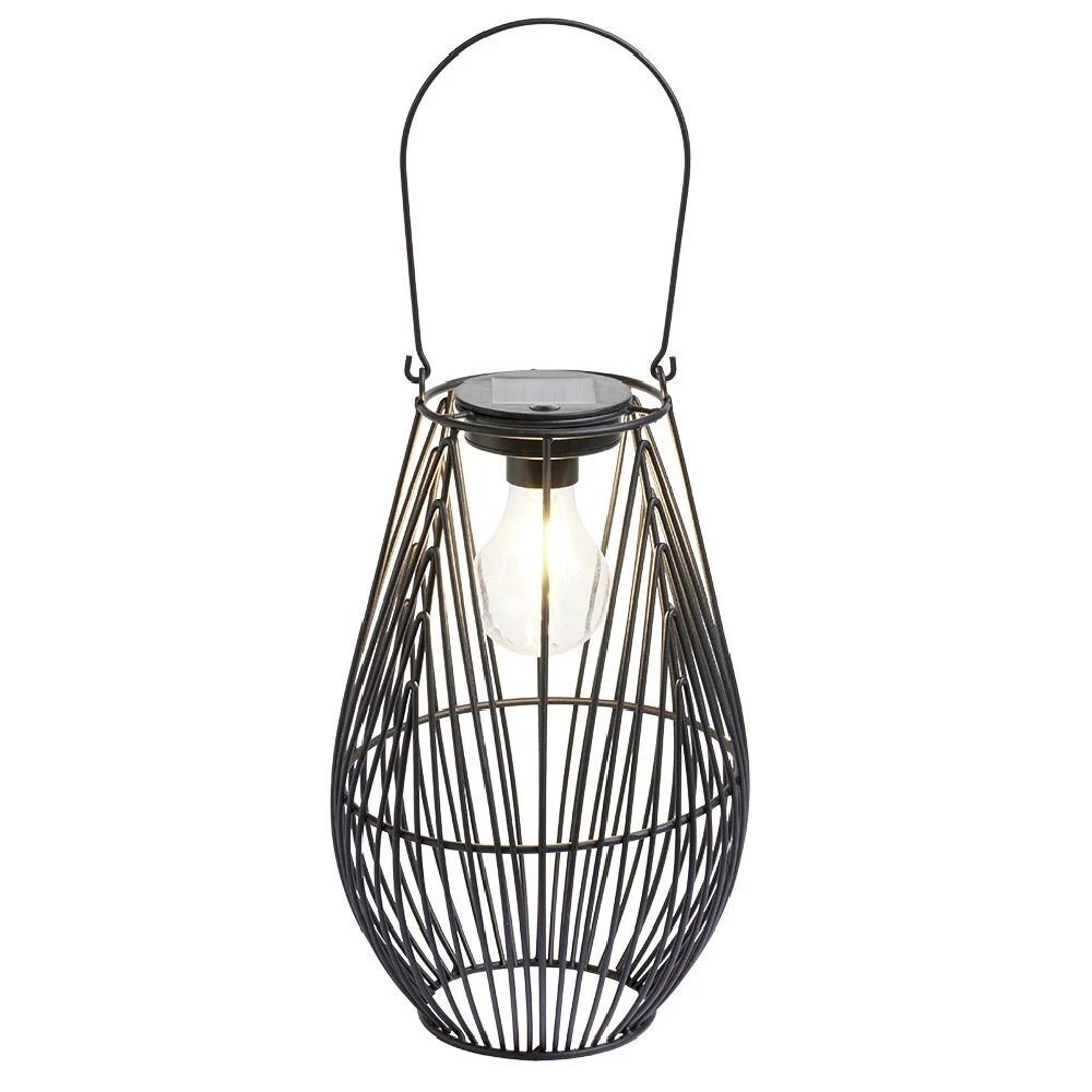 Lanterne solaire filaire à LED blanc chaud Ø17xH25cm