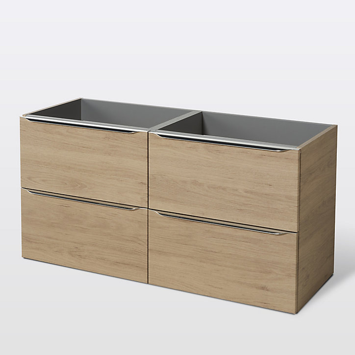 Meuble sous vasque à suspendre GoodHome Imandra bois chêne 120 cm