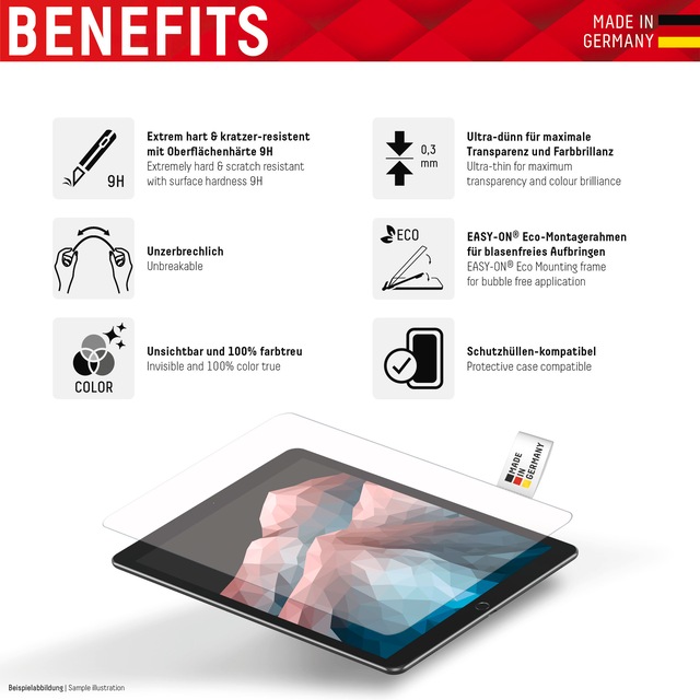 Displex Displayschutzglas »Tablet Glass iPad 10,9 (10. Gen., 2022)« für Apple iPad 10,9