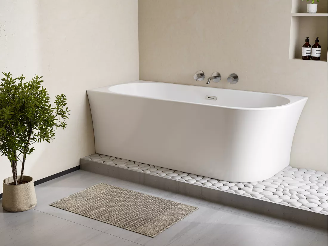 Baignoire d'angle - 228 L - 170 x 75 x 59 cm - Blanche - Acrylique - Angle gauche - PONTICOLA