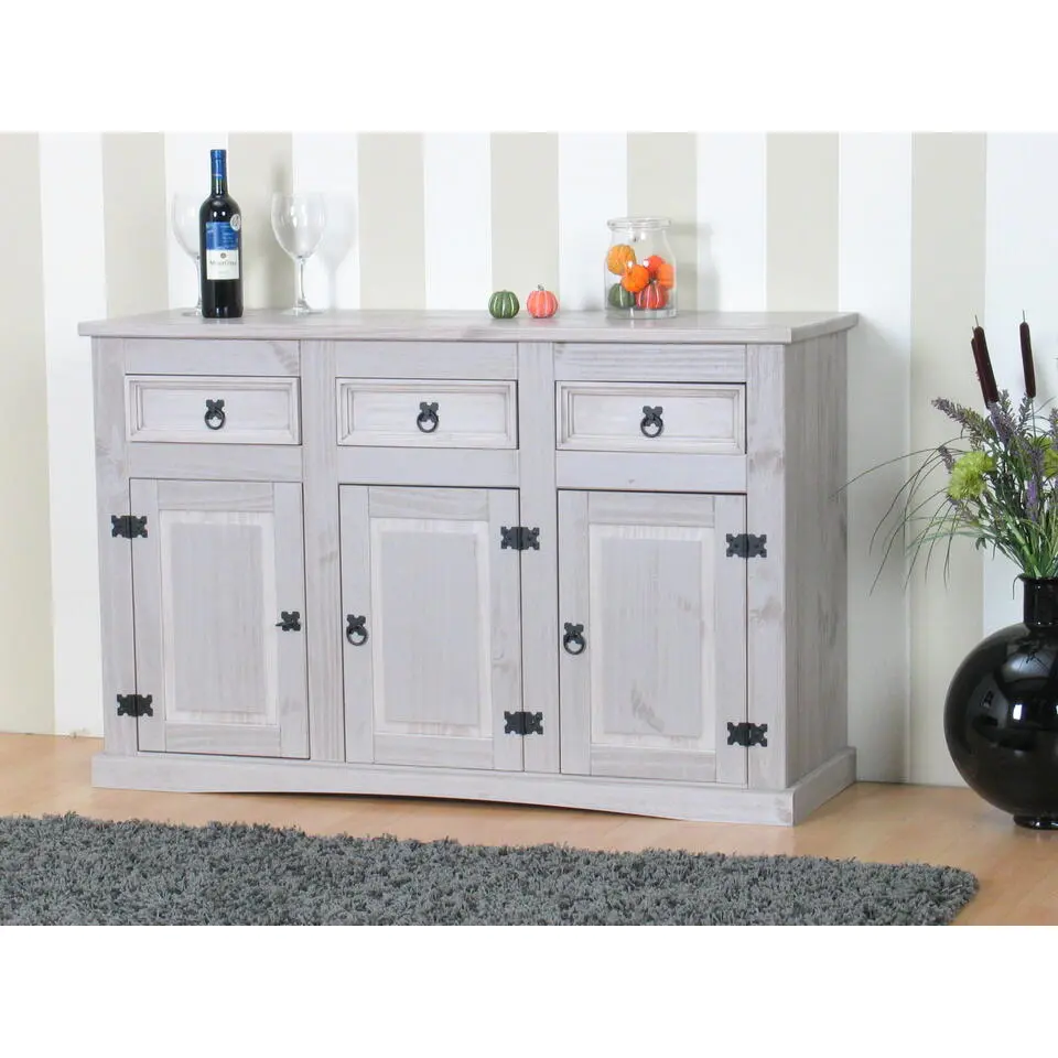 Hioshop New Mexico dressoir 132 cm breed grijs