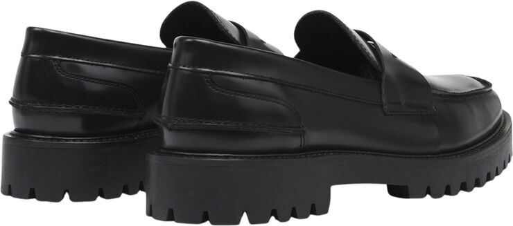 Garment Project Aaron Penny Loafer - Black Polido Black