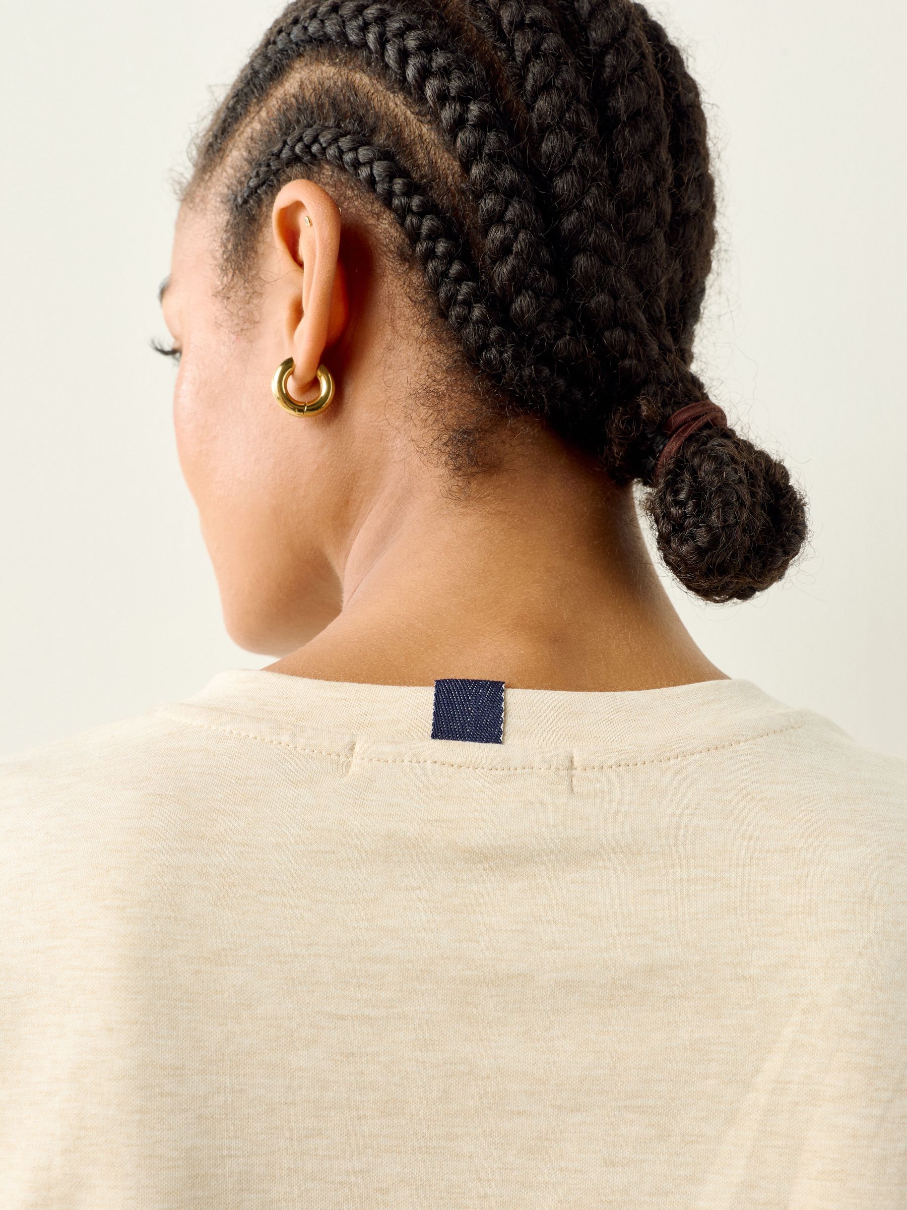 Moutkleurig - Dik T-shirt met lange mouwen en ronde hals