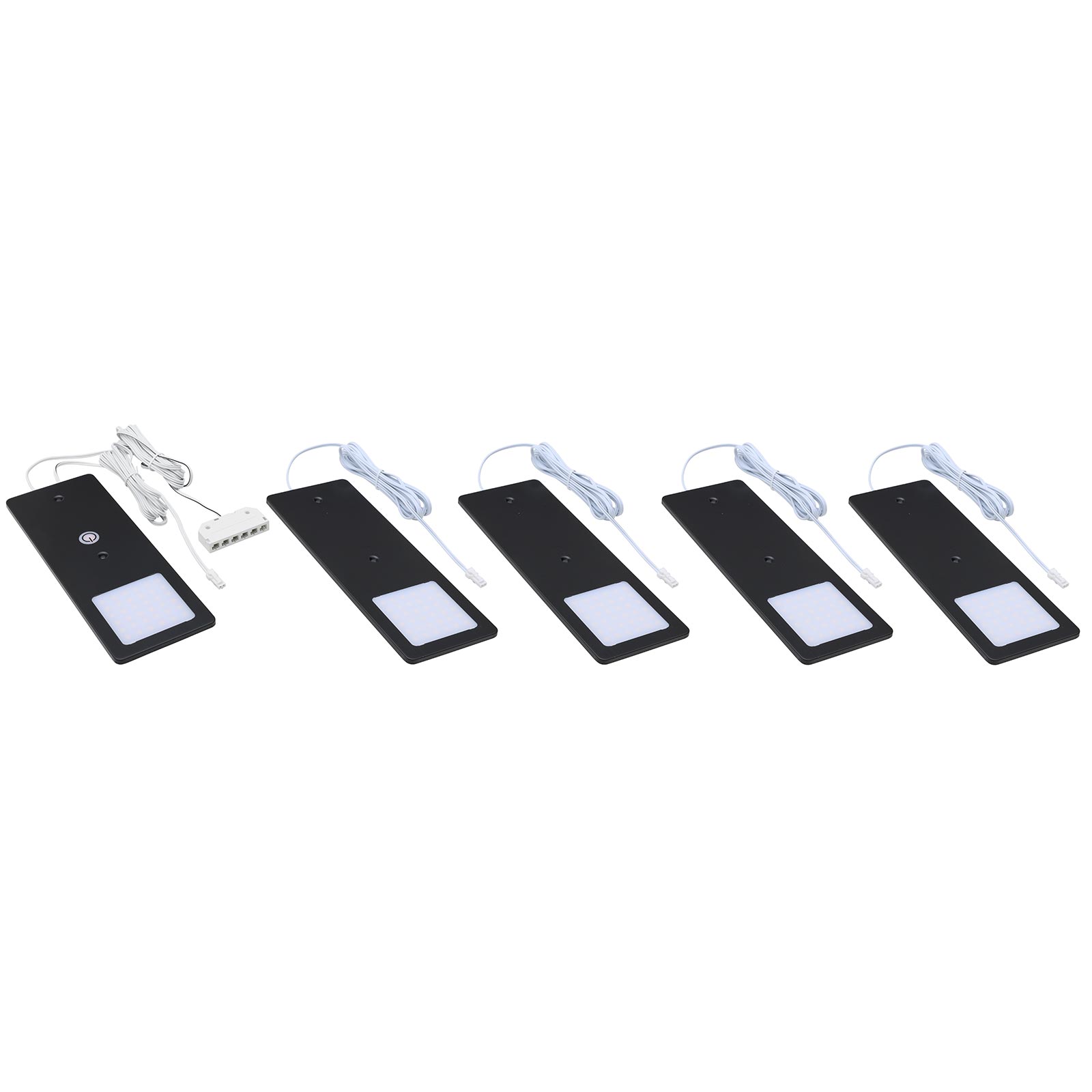 5er-Set LED-Unterbaubeleuchtung - schwarz - Touch